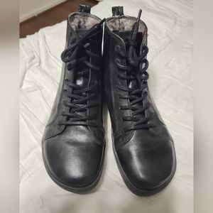 Birkenstock Black Lace-Up Leather Ankle Boots